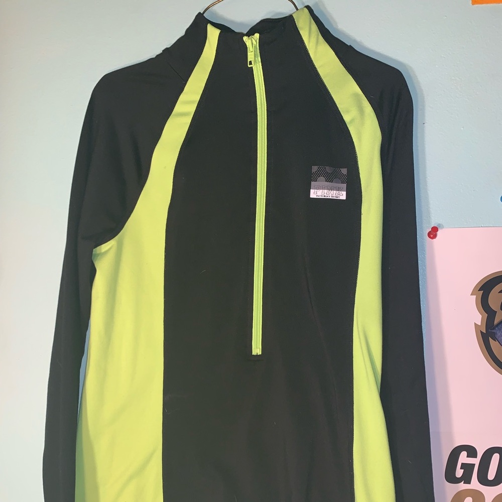 PINK neon quarter zip XS